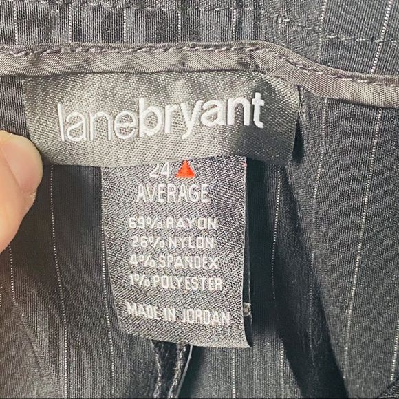 Lane Bryant Zip Front Pinstripe Flare Leg Trousers Sz 24 - Picture 3 of 9